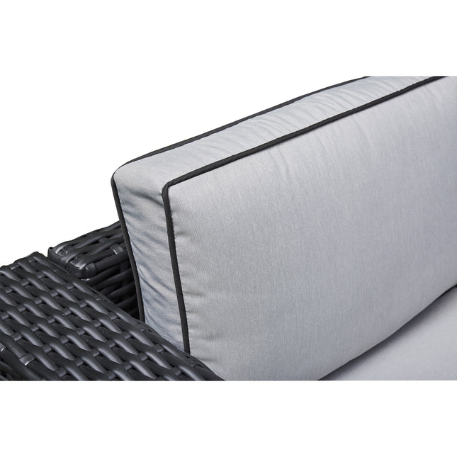 Arcadia Deluxe Rattan Firepit Corner Garden Set - Black