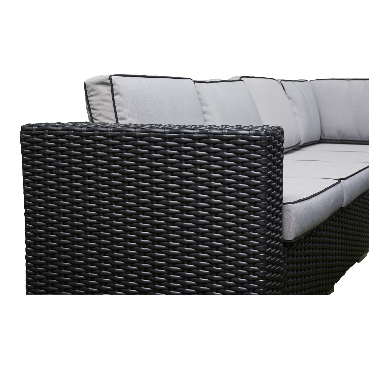 Arcadia Deluxe Rattan Firepit Corner Garden Set - Black