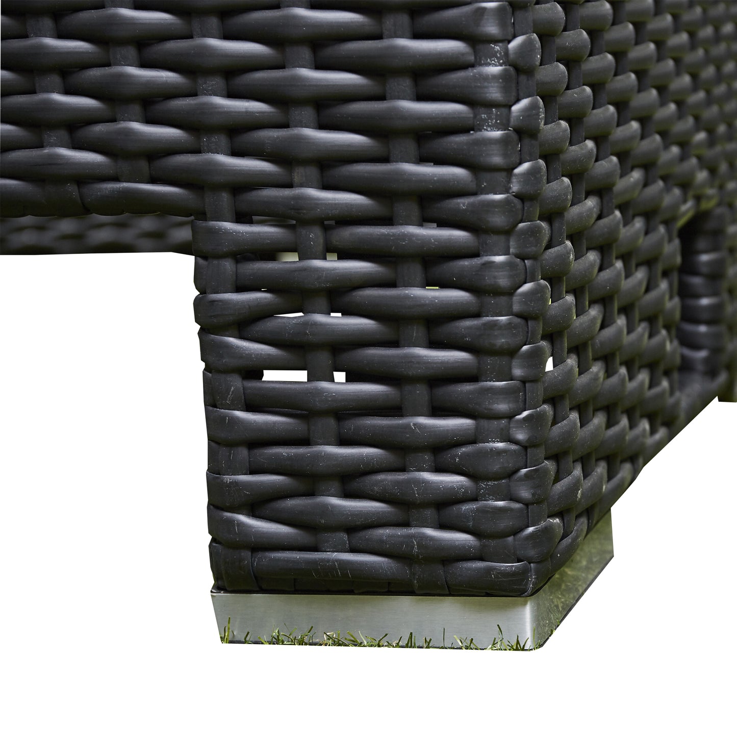 Arcadia Deluxe Rattan Firepit Corner Garden Set - Black