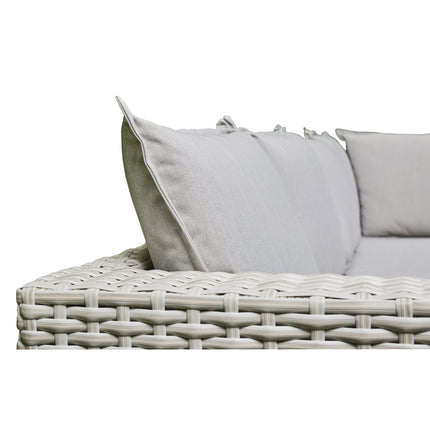 Arcadia Deluxe Rattan Firepit Corner Garden Set - Beige