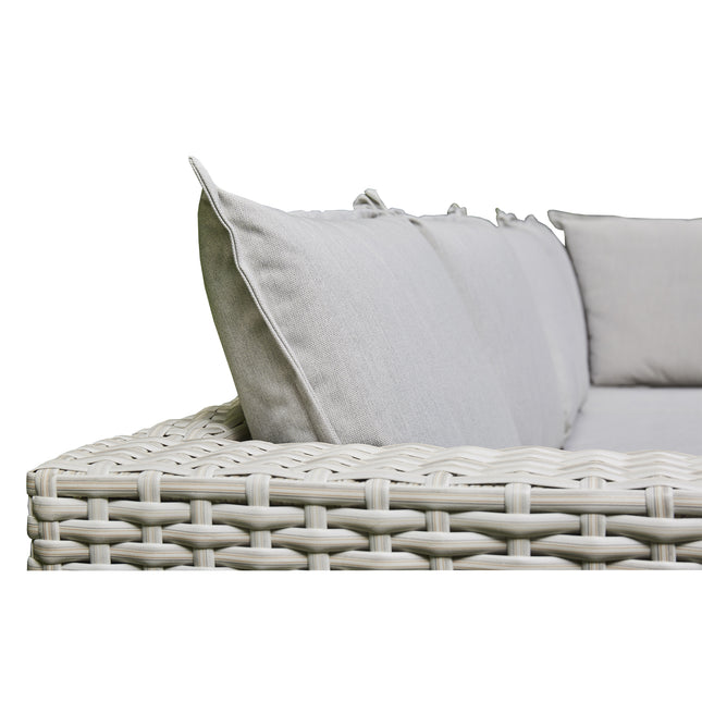 Arcadia Deluxe Rattan Firepit Corner Garden Set - Beige