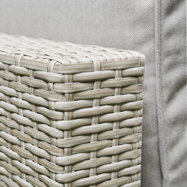 Arcadia Deluxe Rattan Firepit Corner Garden Set - Beige