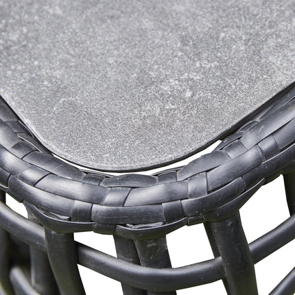 Rattan Corner Sofa Set – Black Outdoor Patio Furniture