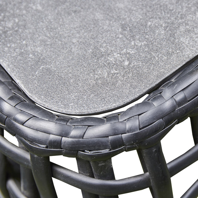 Rattan Corner Sofa Set – Black Outdoor Patio Furniture
