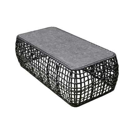 Rattan Corner Sofa Set – Black Outdoor Patio Furniture
