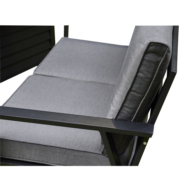 Miami Aluminium Sofa & Chair Dining Set with Fire Pit – Grey