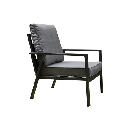 Miami Aluminium Sofa & Chair Dining Set with Fire Pit – Grey