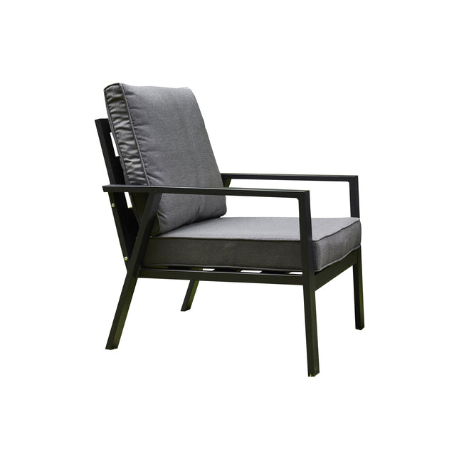 Miami Aluminium Sofa & Chair Dining Set with Fire Pit – Grey