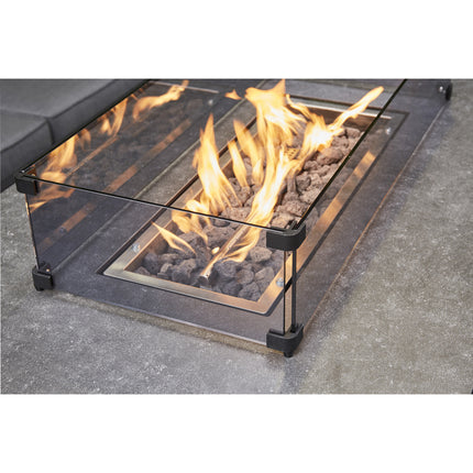 Miami Aluminium Sofa & Chair Dining Set with Fire Pit – Grey