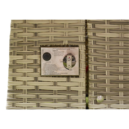 LUXURY RATTAN CORNER DINING SET WITH FIRE PIT – BEIGE Outdoor Patio Furniture