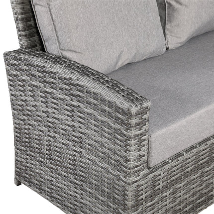 Solara Rattan Garden Furniture Corner Sofa Set With Rising Table - Right Hand