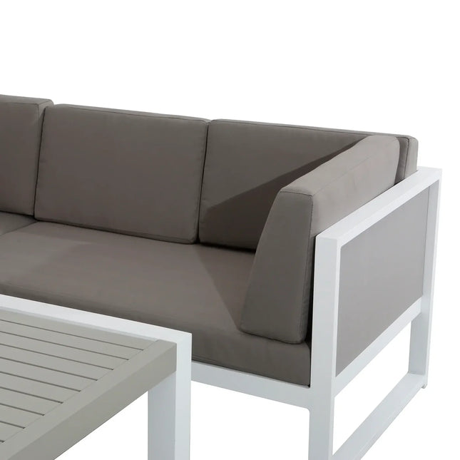 Nexa Aluminium Garden Furniture Corner Sofa Set With Coffee Table - Right Hand