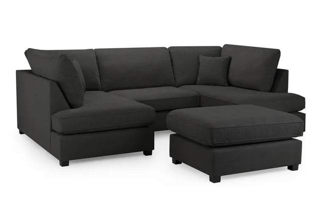Chesbee Sofa U Shape Corner Sofa – Stylish Black Comfort Seating