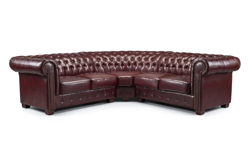 Chesterfield Sofa Red Large Corner