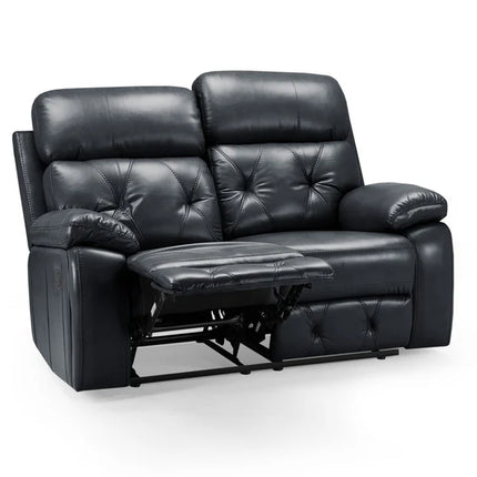 Opal 2 Seater Manual Recliner Sofa – Stylish Black Leather Comfort Seating