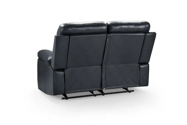 Opal 2 Seater Manual Recliner Sofa – Stylish Black Leather Comfort Seating