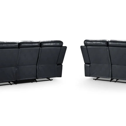 Opal 3+2 Seater Manual Recliner Sofa – Stylish Black Leather Comfort Seating