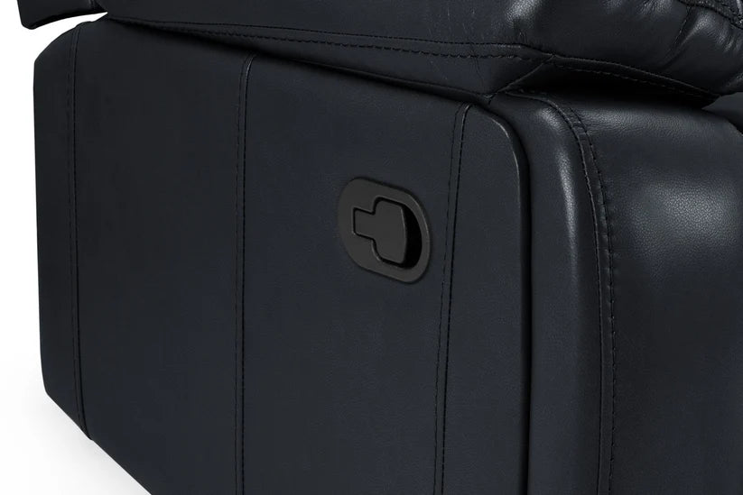 Opal 3+2 Seater Manual Recliner Sofa – Stylish Black Leather Comfort Seating