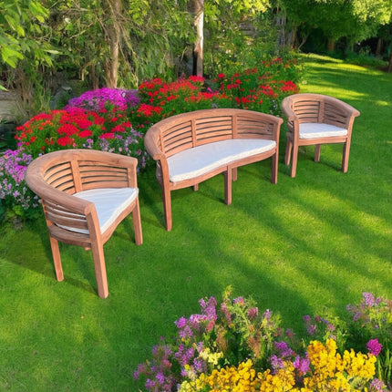 The Ultimate Teak Garden Bench Set Harmony Extra Thick (Deluxe) Horizon