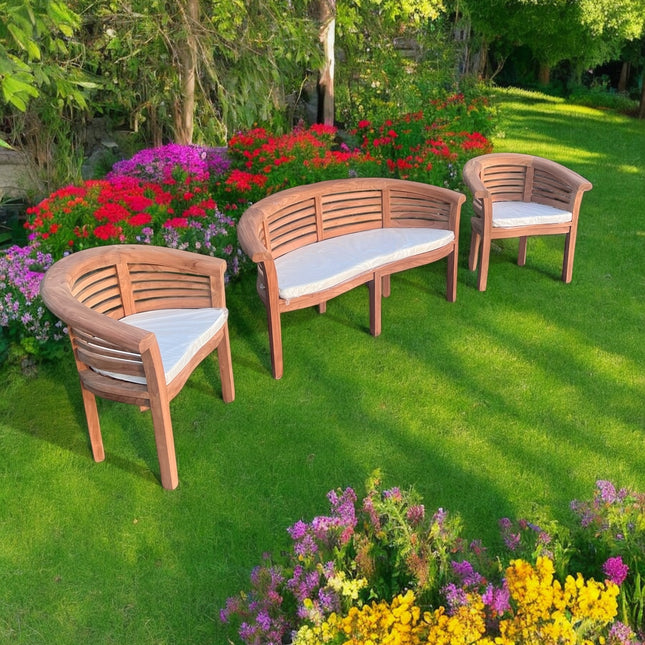The Ultimate Teak Garden Bench Set Harmony Extra Thick (Deluxe) Horizon
