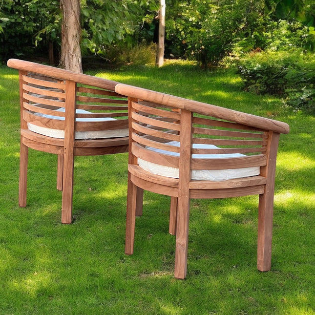 Perfect companion set! Two Teak Horizon Harmony Chairs Extra Thick (Deluxe)