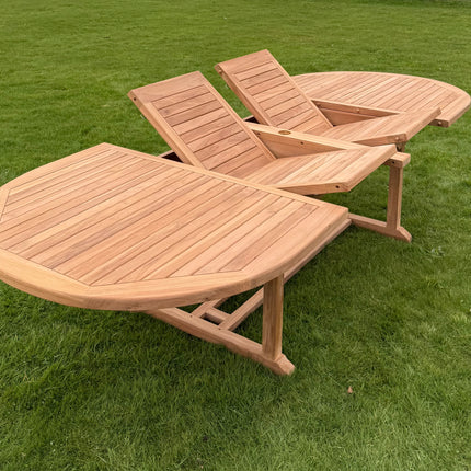 Teak Deluxe Garden Table 200cm - 300cm Dining Table 4CM Thick