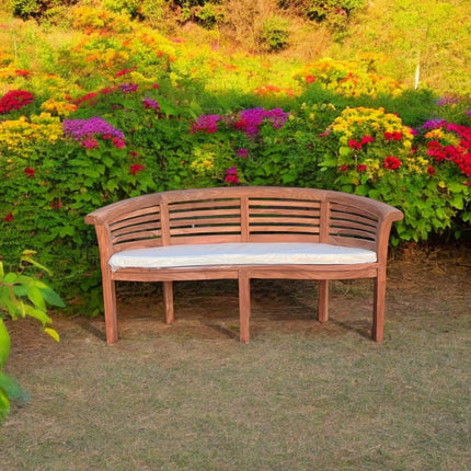 Teak Harmony Curved Horizon Bench 3 Seater Extra Thick