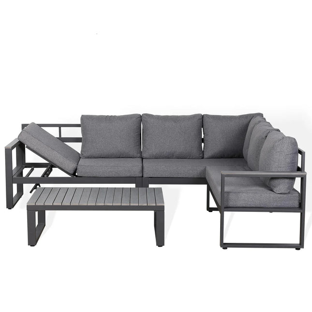 Arven Aluminium Garden Furniture Corner Sofa Set With Coffee Table - Right Hand