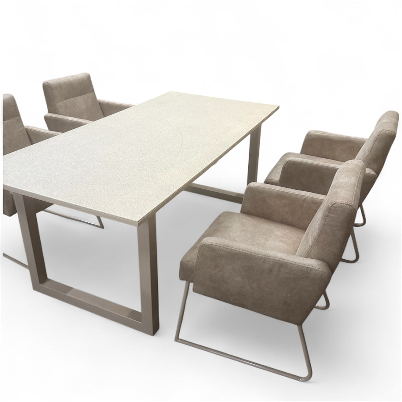 Beige Indoor Dining Table and 4 Chairs Set – Modern 5-Piece Dining Furniture | RK Garden Furniture
