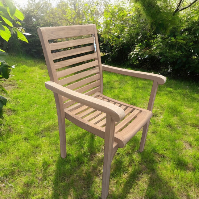 Teak Garden Furniture Set 180cm - 240cm Extending Dining Table & 8 Haven Chairs with Cushions