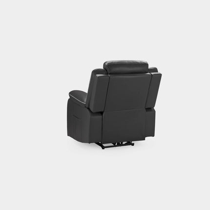 Flint 1 Seater Electric Recliner Armchair Sofa – Stylish Black Leather Comfort Seating