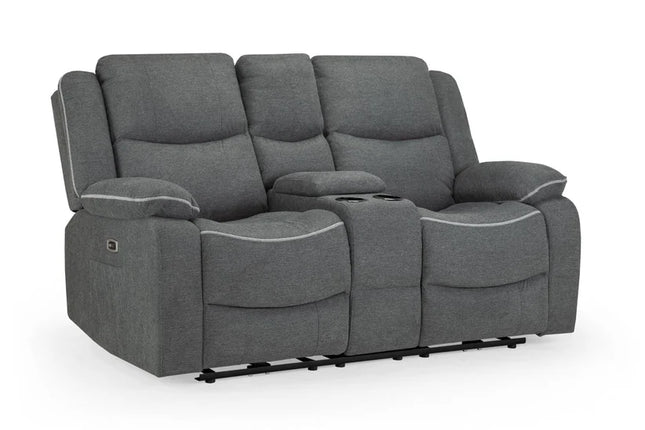 Flint 2 Seater Electric Recliner Sofa – Stylish Graphite Fabric Comfort Seating