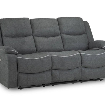 Flint 3 Seater Electric Recliner Sofa – Stylish Graphite Fabric Comfort Seating