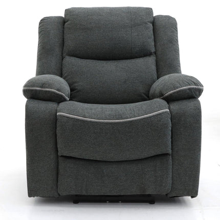 Flint 1 Seater Electric Recliner Armchair Sofa – Stylish Graphite Grey Fabric Comfort Seating