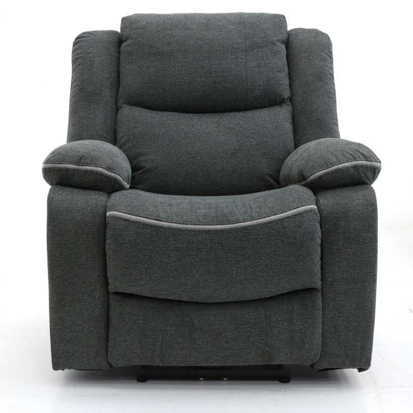 Flint 1 Seater Electric Recliner Armchair Sofa – Stylish Graphite Grey Fabric Comfort Seating