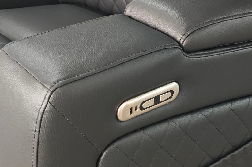 Cosmo 3 Seater Electric Recliner Sofa – Stylish Black Leather Comfort Seating