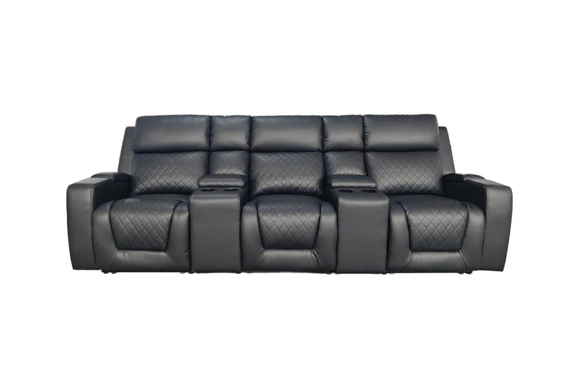 Cosmo 3 Seater Electric Recliner Sofa – Stylish Black Leather Comfort Seating