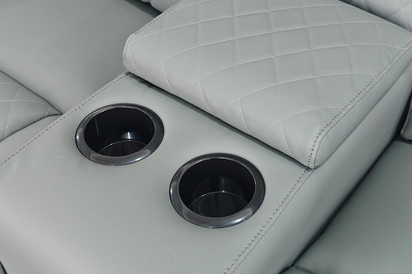 Cosmo 3 Seater Electric Recliner Cinema Sofa – Stylish Grey Leather Comfort Seating