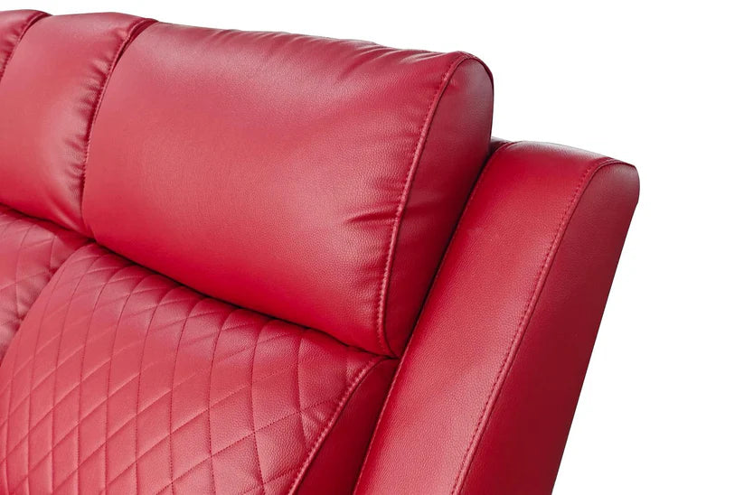Cosmo 3 Seater Electric Recliner Cinema Sofa – Stylish Red Leather Comfort Seating
