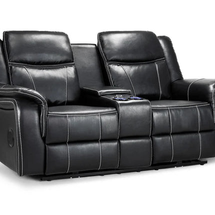 Flow Tech 2 Seater Electric Recliner Sofa – Stylish Black Leather Comfort Seating