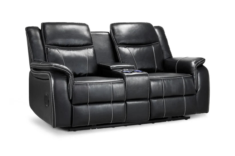 Flow Tech 2 Seater Electric Recliner Sofa – Stylish Black Leather Comfort Seating