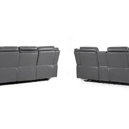 Flow Tech 3+2 Seater Electric Recliner Sofa Set – Stylish Grey Leather Comfort Seating