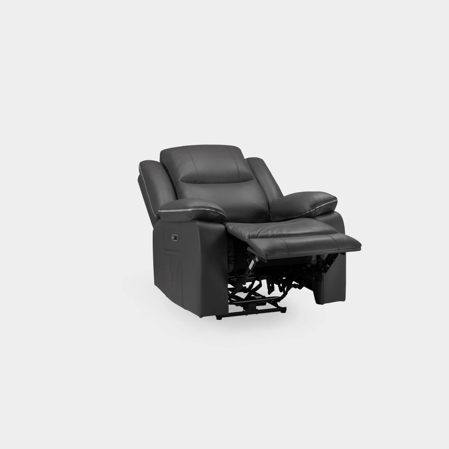 Flint 1 Seater Electric Recliner Armchair Sofa – Stylish Black Leather Comfort Seating