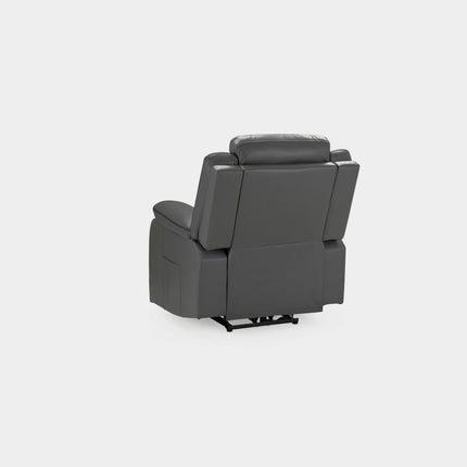 Flint 1 Seater Electric Recliner Armchair Sofa – Stylish Grey Leather Comfort Seating