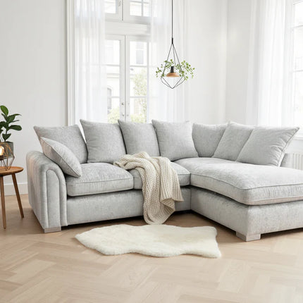 Cove Sofa Right Hand L Shape Corner Sofa Bed – Stylish Silver Comfort Seating