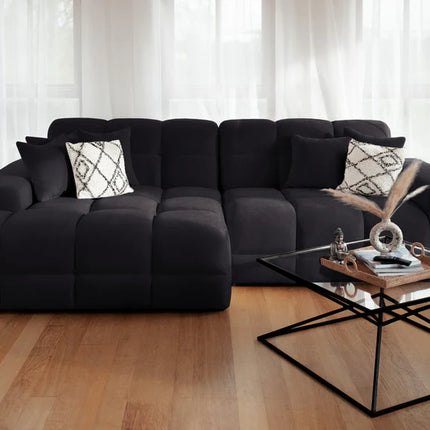 Loofie Cloud Sofa L Shape Corner – Stylish Black Comfort Seating (Left Hand)