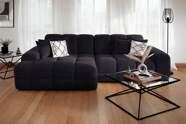 Loofie Cloud Sofa L Shape Corner – Stylish Black Comfort Seating (Left Hand)