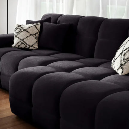 Loofie Cloud Sofa L Shape Corner – Stylish Black Comfort Seating (Right Hand)