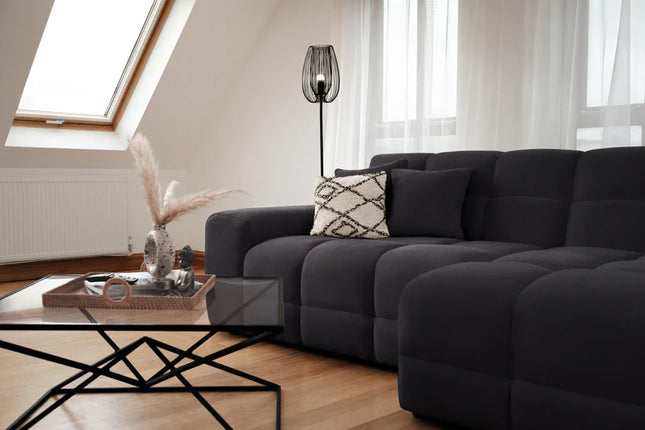 Loofie Cloud Sofa L Shape Corner – Stylish Black Comfort Seating (Right Hand)