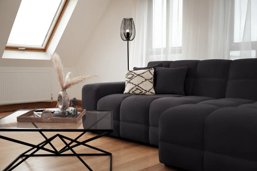 Loofie Cloud Sofa L Shape Corner – Stylish Black Comfort Seating (Right Hand)